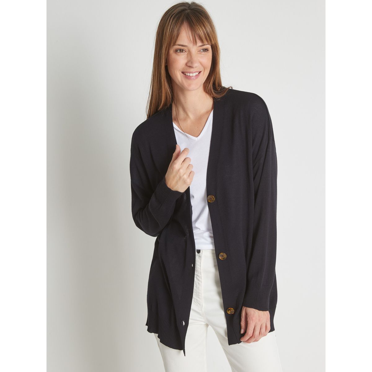 Rétro Classique Maille Gaufrée bleu ciel CARDIGAN avec poches Rétro Classique Maille Gaufrée bleu ciel CARDIGAN avec poches